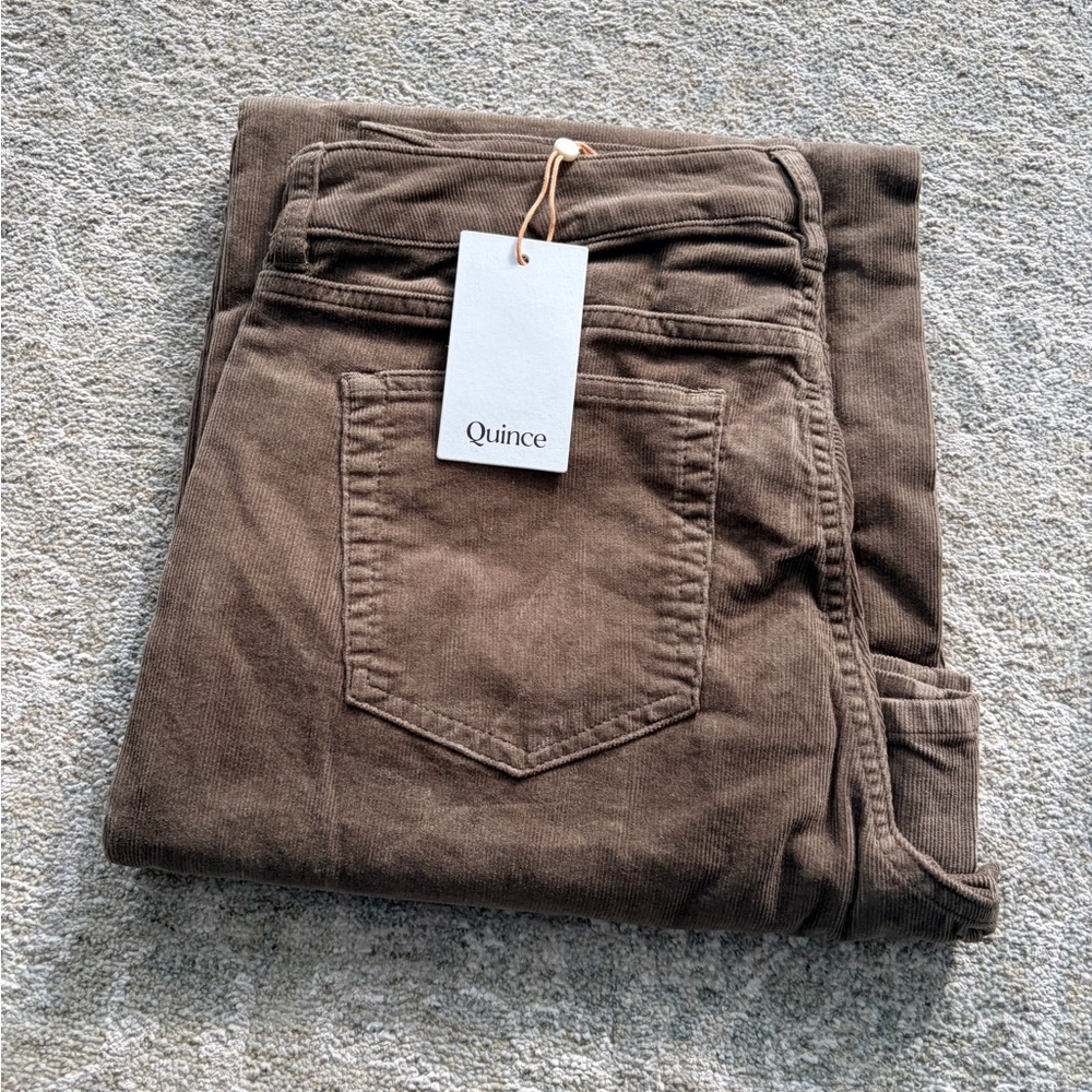 NWT Quince Organic Wide Leg Corduroy Pants in Seaweed